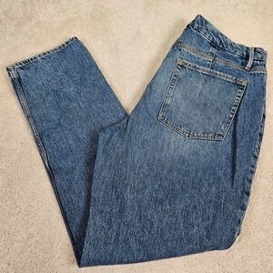 Good American Women's‎ Blue Denim Jeans Distressed Ripped Knee Cotton Casual